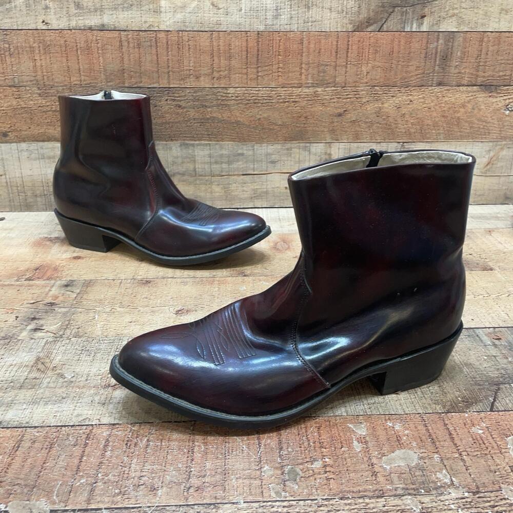Durango Boots Mens Size 12 D 46 Brown Leather Ankle Western Cowboy Zip DB955